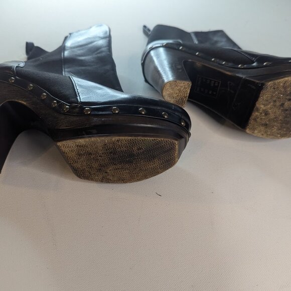 BLACK STRETCH ANKLE BOOTS SIZE 10 - Picture 4 of 4